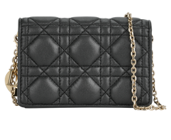 Wallet on Chain, Lambskin, Black, DB, S, 42-MA-1210, 3*